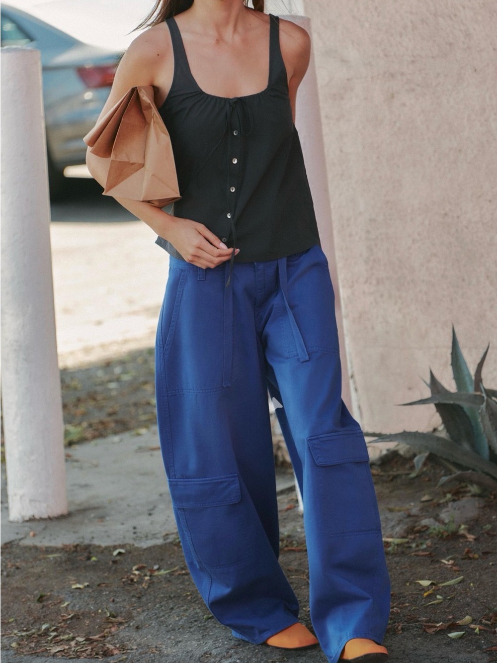 Zara Terez Wide-Leg Cargo Pants in Cobalt Blue
